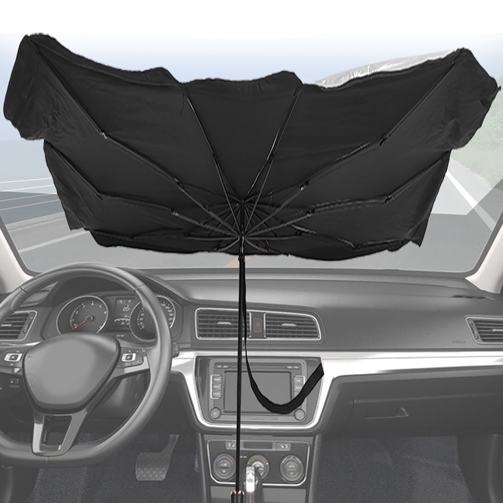 Innovative Foldable Car Windshield Sunscreen Sunshade Umbrella Cover Protector view 10