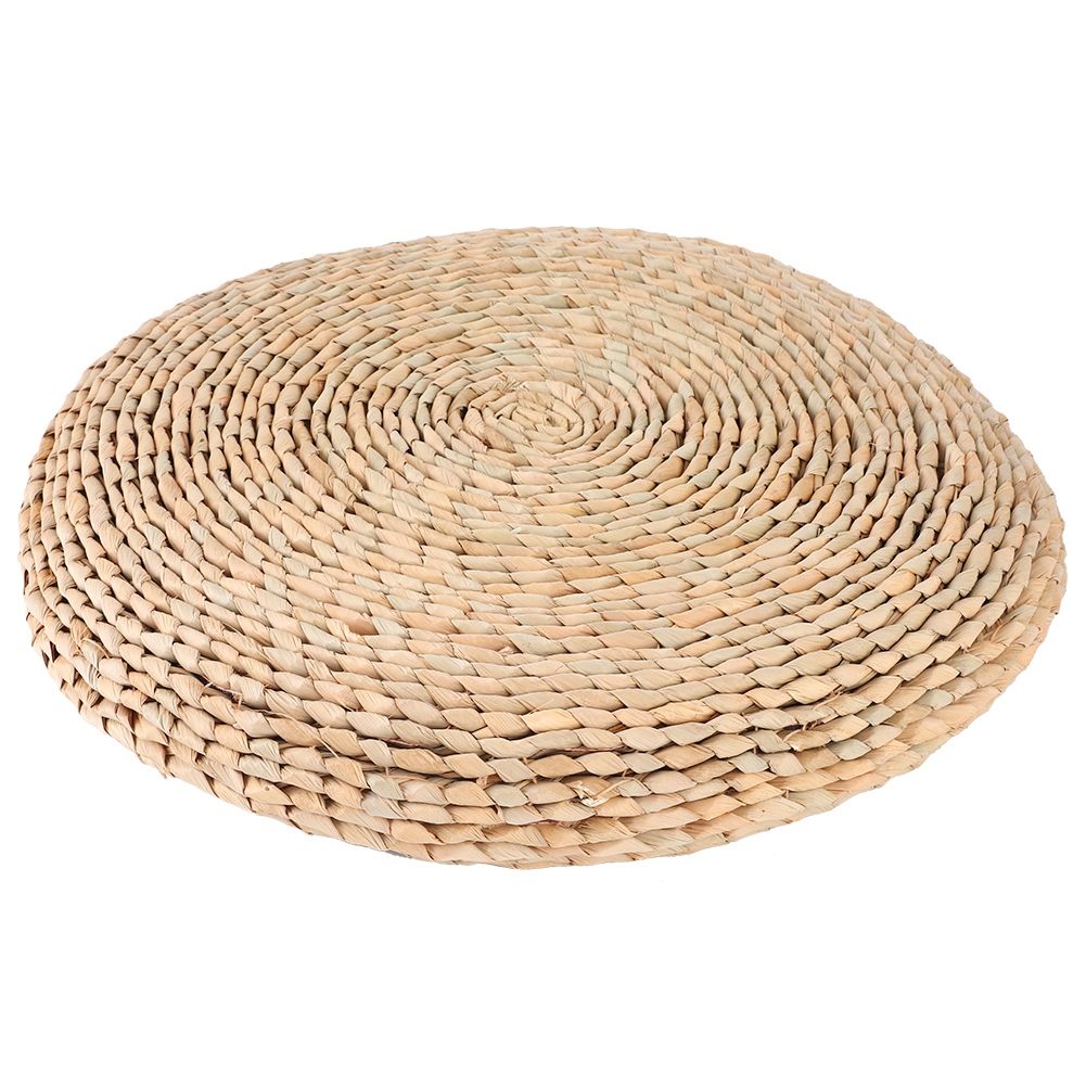 Cattail Hand‑Woven Pouf Tatami Seats Cushion for Yoga Balcony Bay Window view 2