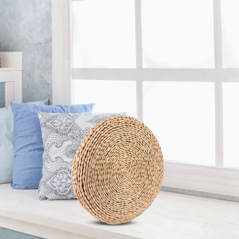 Cattail Hand‑Woven Pouf Tatami Seats Cushion for Yoga Balcony Bay Window view 11
