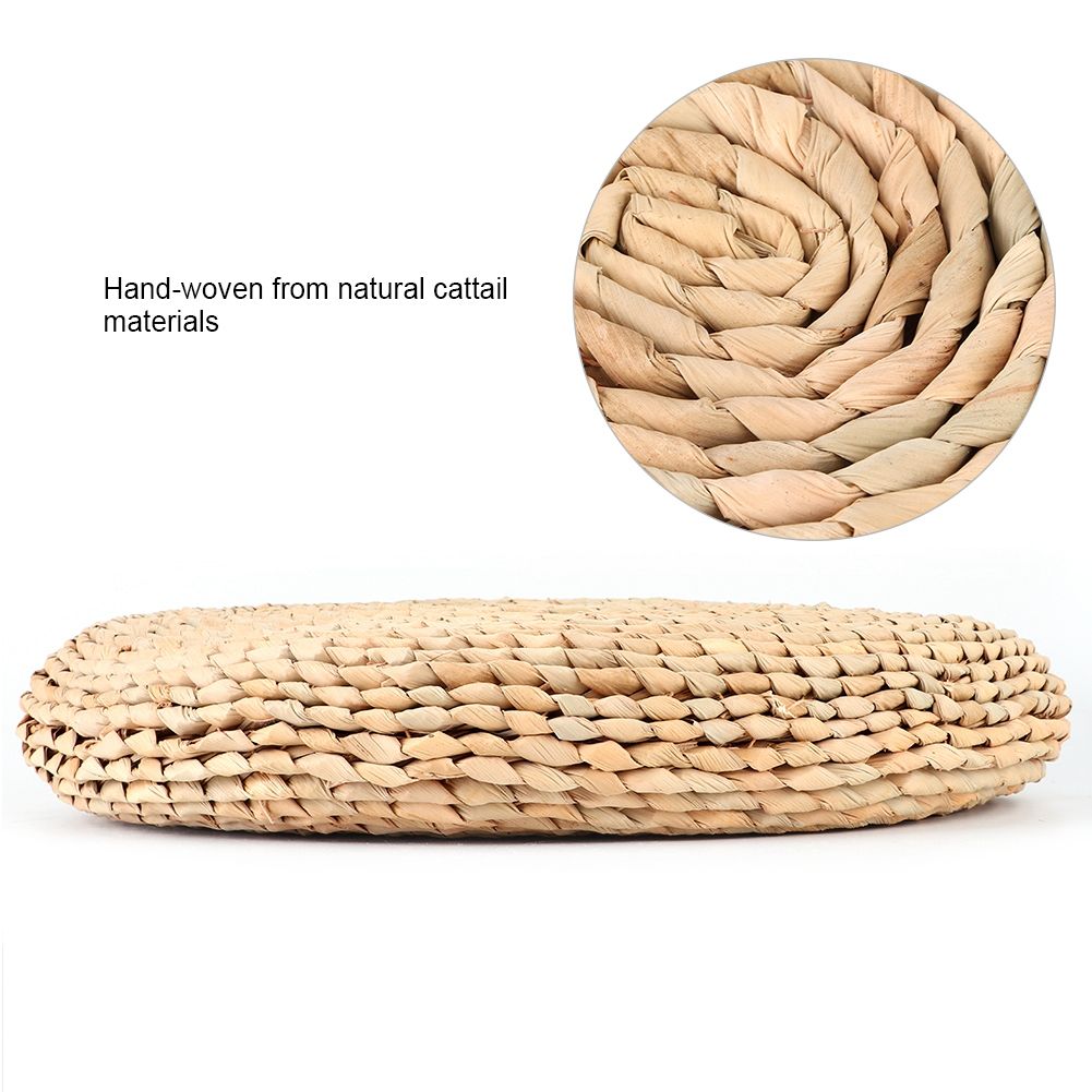 Cattail Hand‑Woven Pouf Tatami Seats Cushion for Yoga Balcony Bay Window view 12