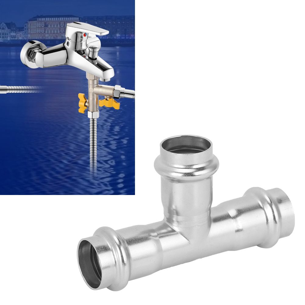 G1/2 DN15 304 Stainless Steel Hose Straight Tee Connector Adapter Water Pipe view 10