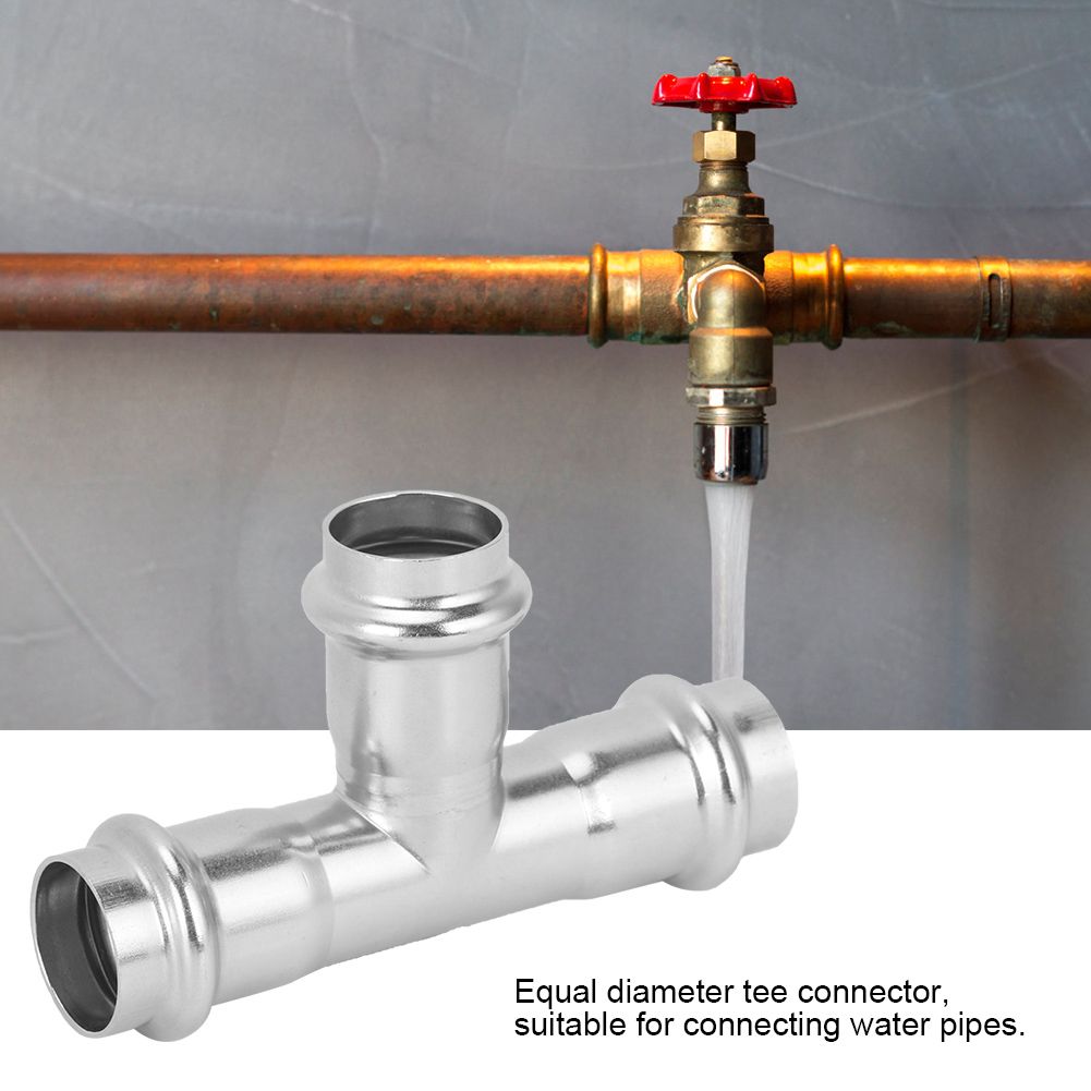 G1/2 DN15 304 Stainless Steel Hose Straight Tee Connector Adapter Water Pipe view 12