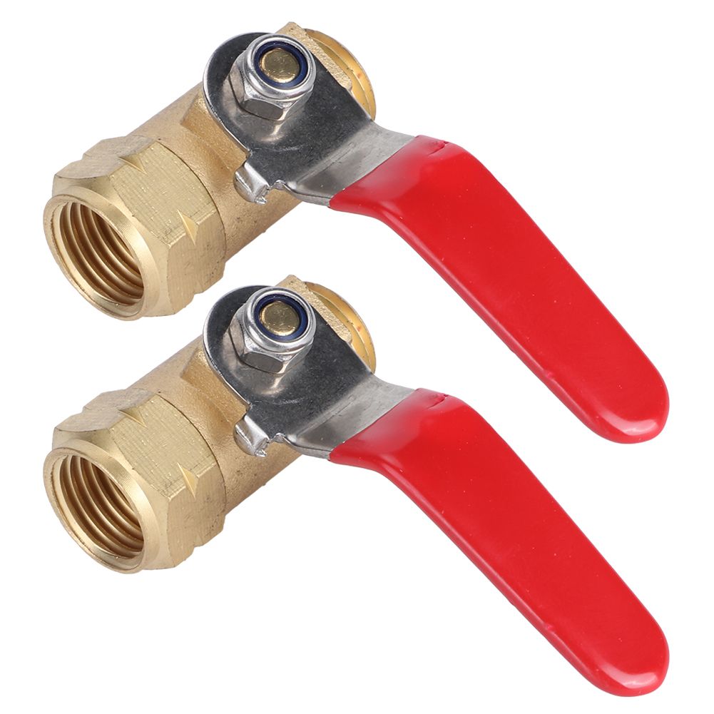G3/8in DN10 Female Male Thread Copper Ball Valve Switch Shutoff Valve Red view 4