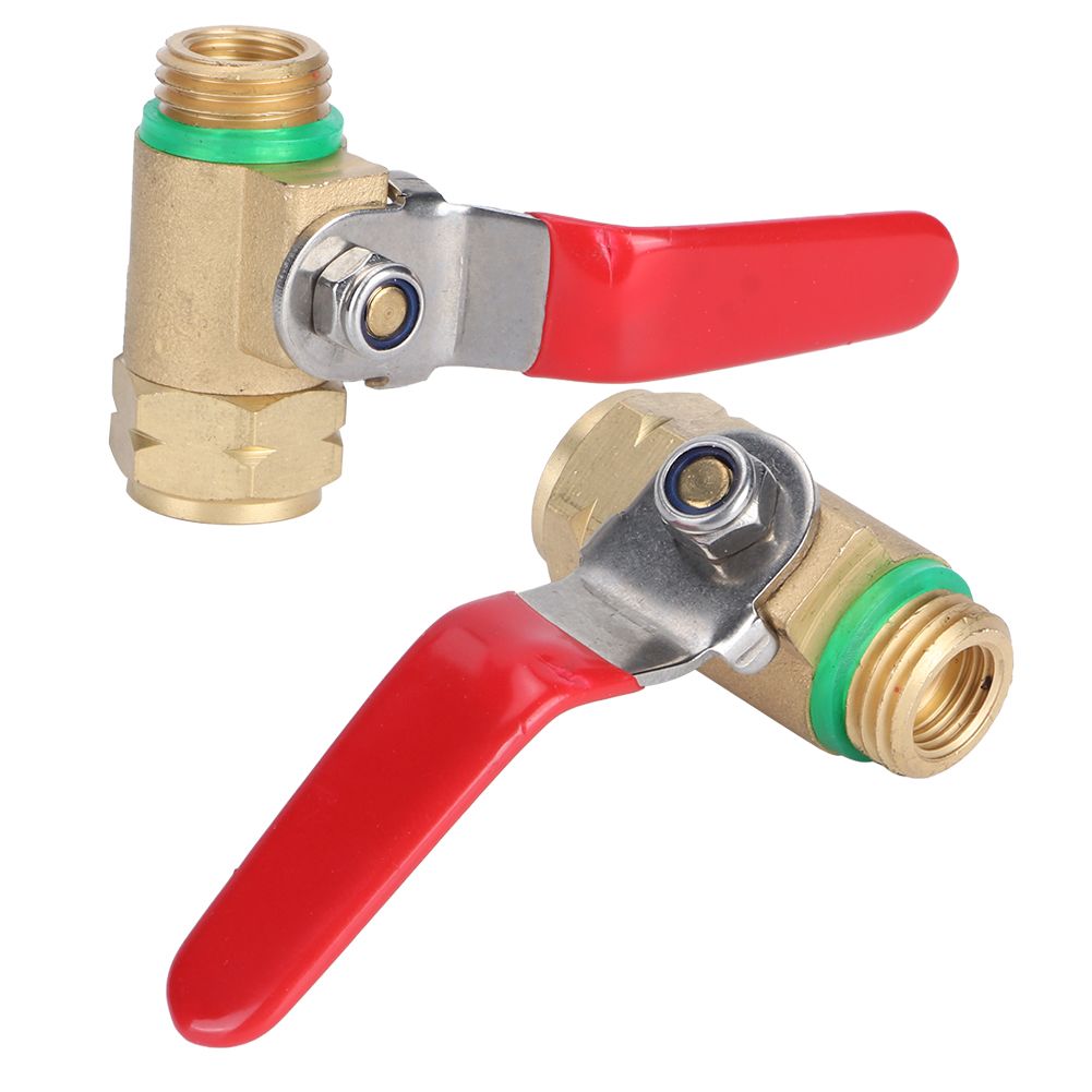 G3/8in DN10 Female Male Thread Copper Ball Valve Switch Shutoff Valve Red view 7