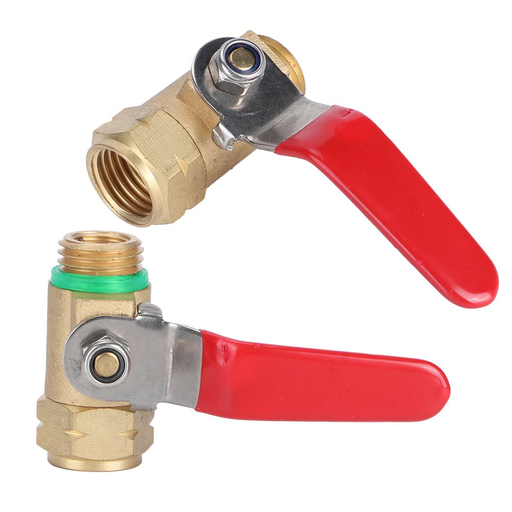 G3/8in DN10 Female Male Thread Copper Ball Valve Switch Shutoff Valve Red view 9