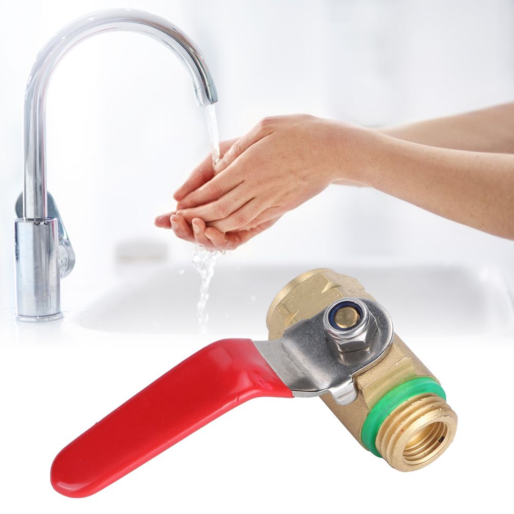 G3/8in DN10 Female Male Thread Copper Ball Valve Switch Shutoff Valve Red view 10