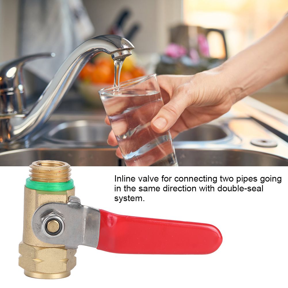 G3/8in DN10 Female Male Thread Copper Ball Valve Switch Shutoff Valve Red view 11