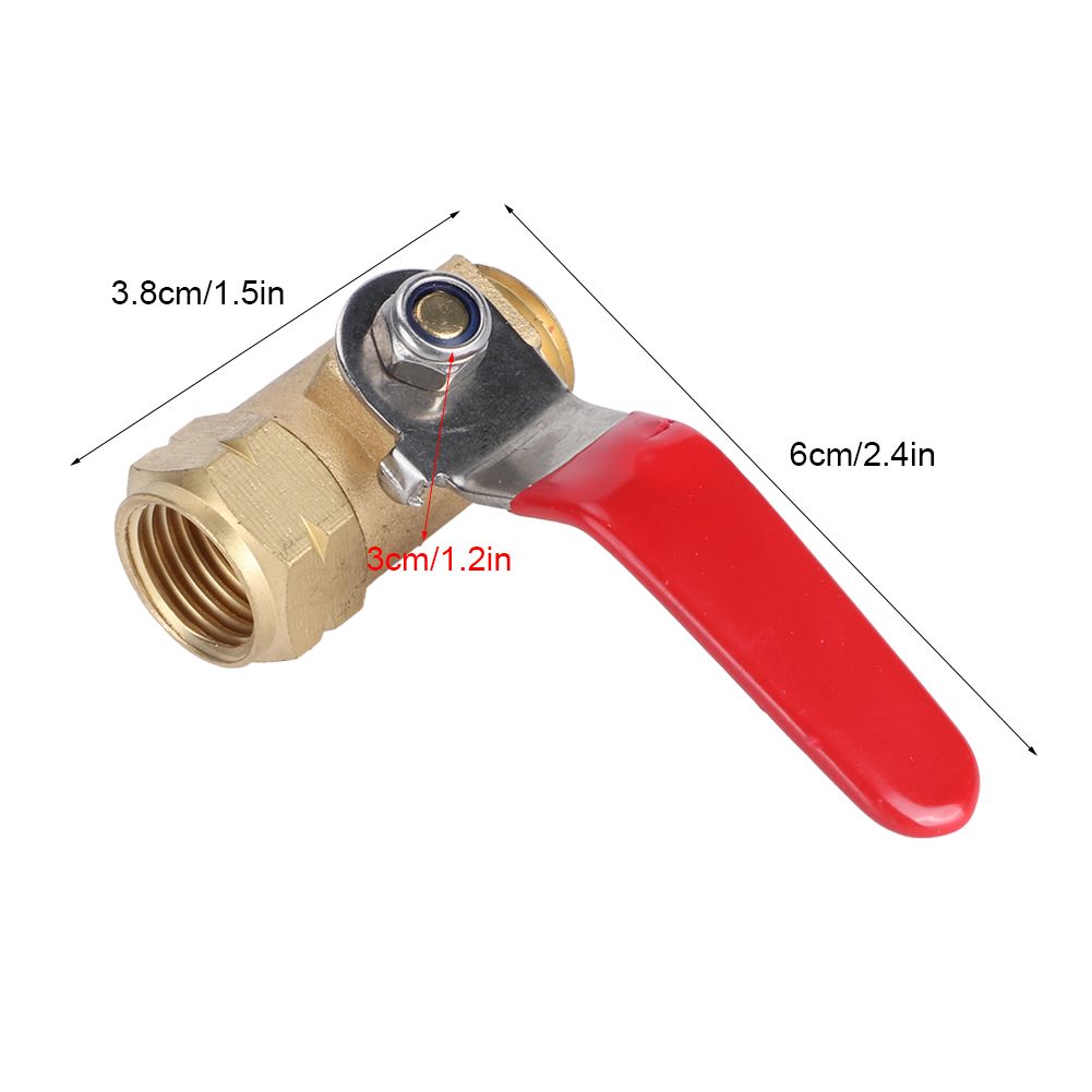 G3/8in DN10 Female Male Thread Copper Ball Valve Switch Shutoff Valve Red view 12