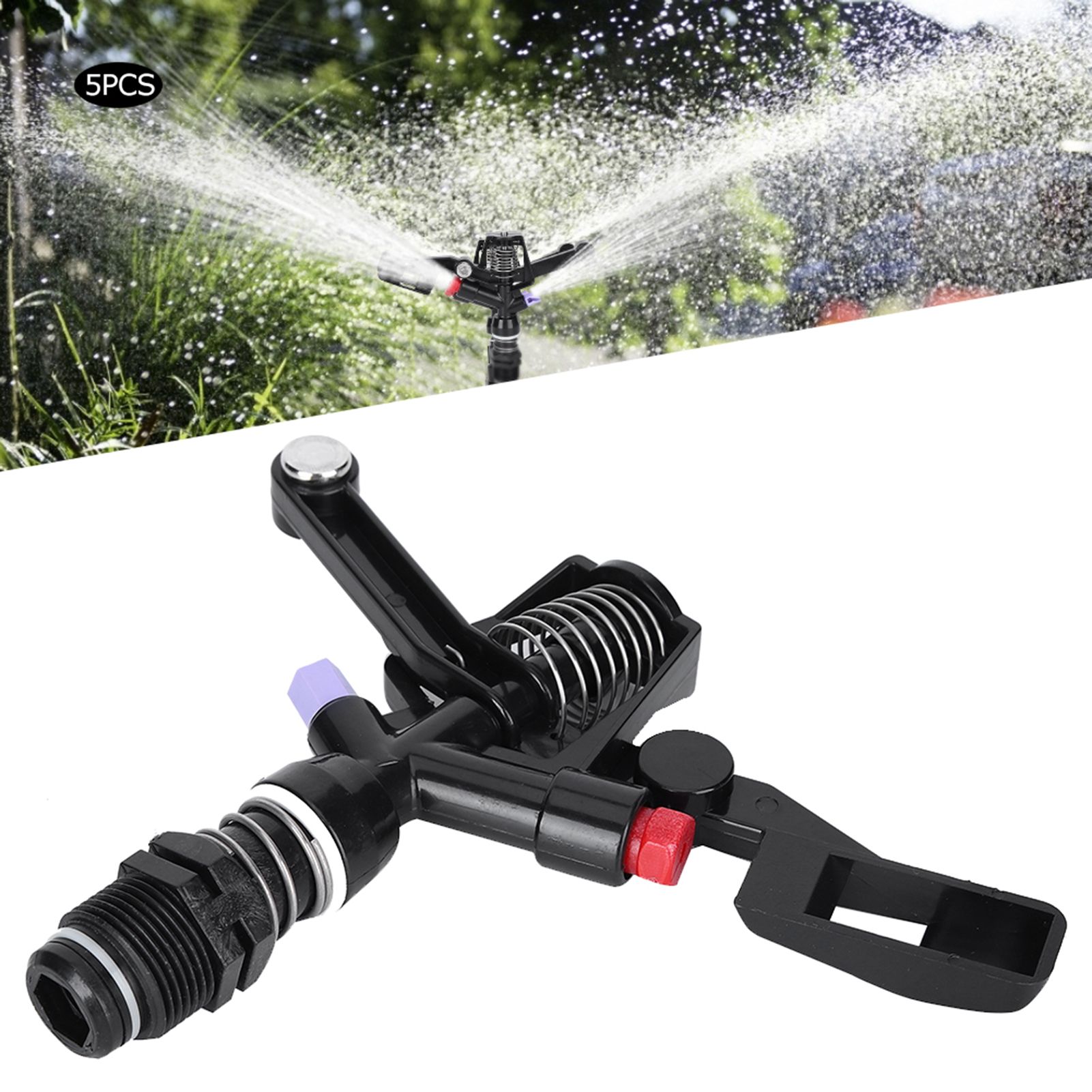 5Pcs Nozzle Rotating Rocker Spraying Tool 3/4in DN20 Male Thread for view 3