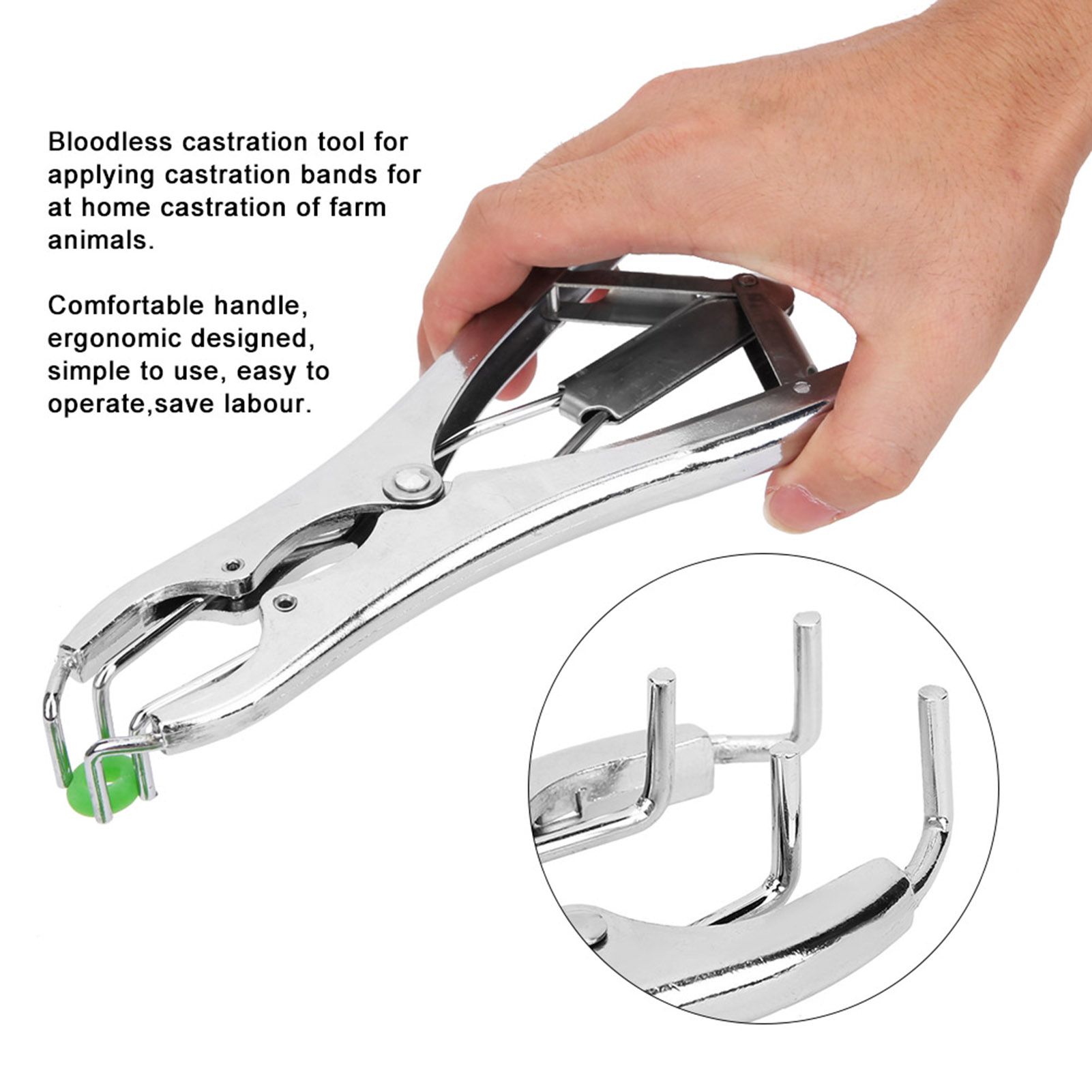 Pigs Castration Pliers with 100pcs Castrator Rings Tail Docking Device view 12