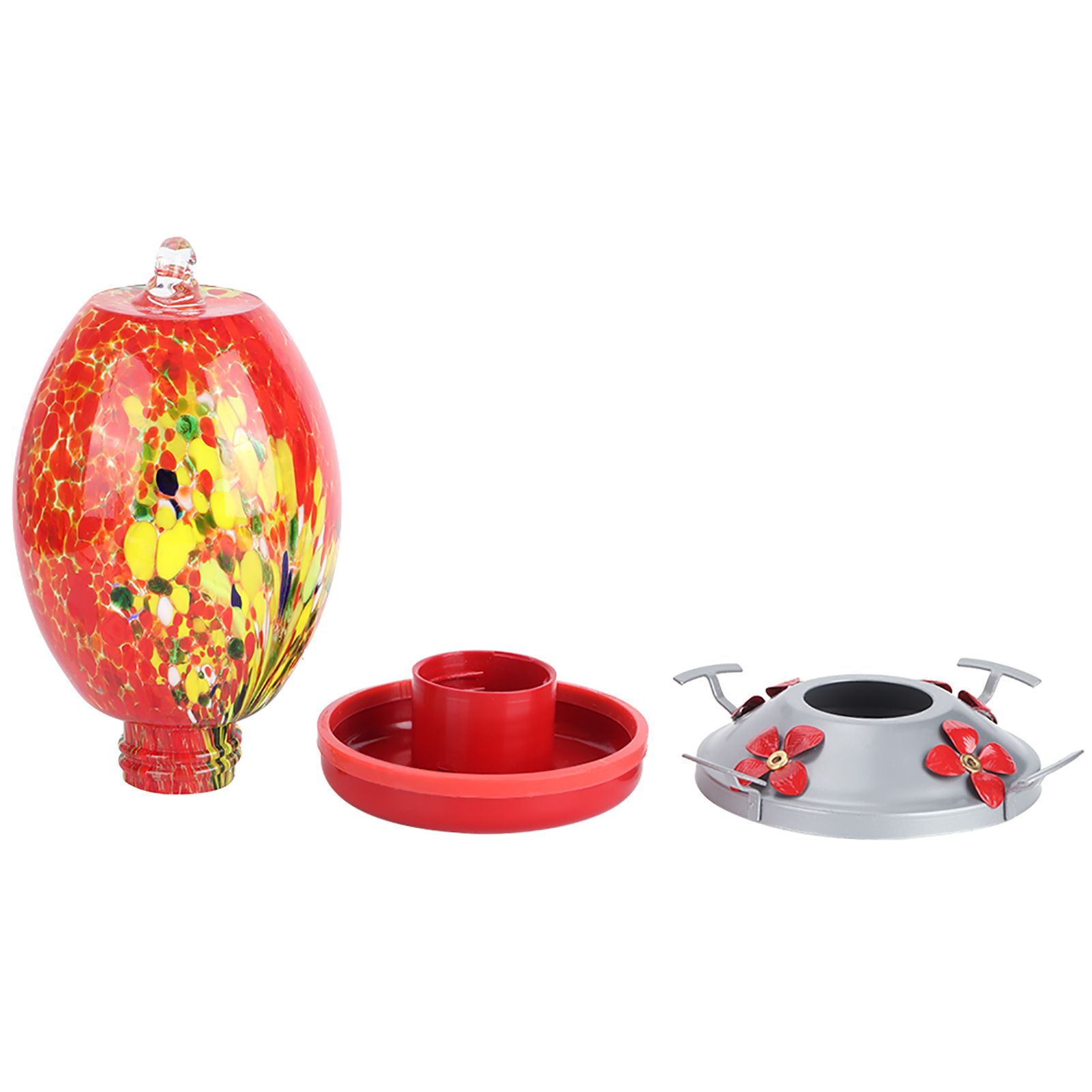 Hummingbirds Water Feeder Colorful Painting Glass Bird Feeding Tool for Garden view 9