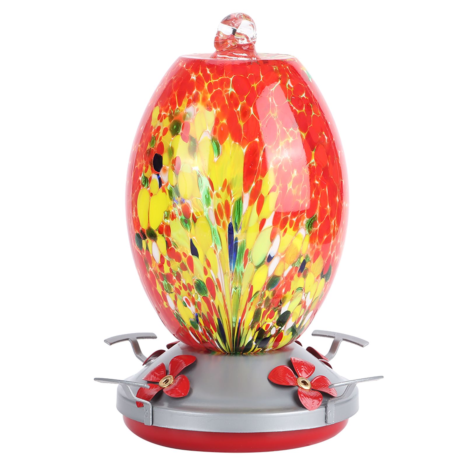 Hummingbirds Water Feeder Colorful Painting Glass Bird Feeding Tool for Garden view 10