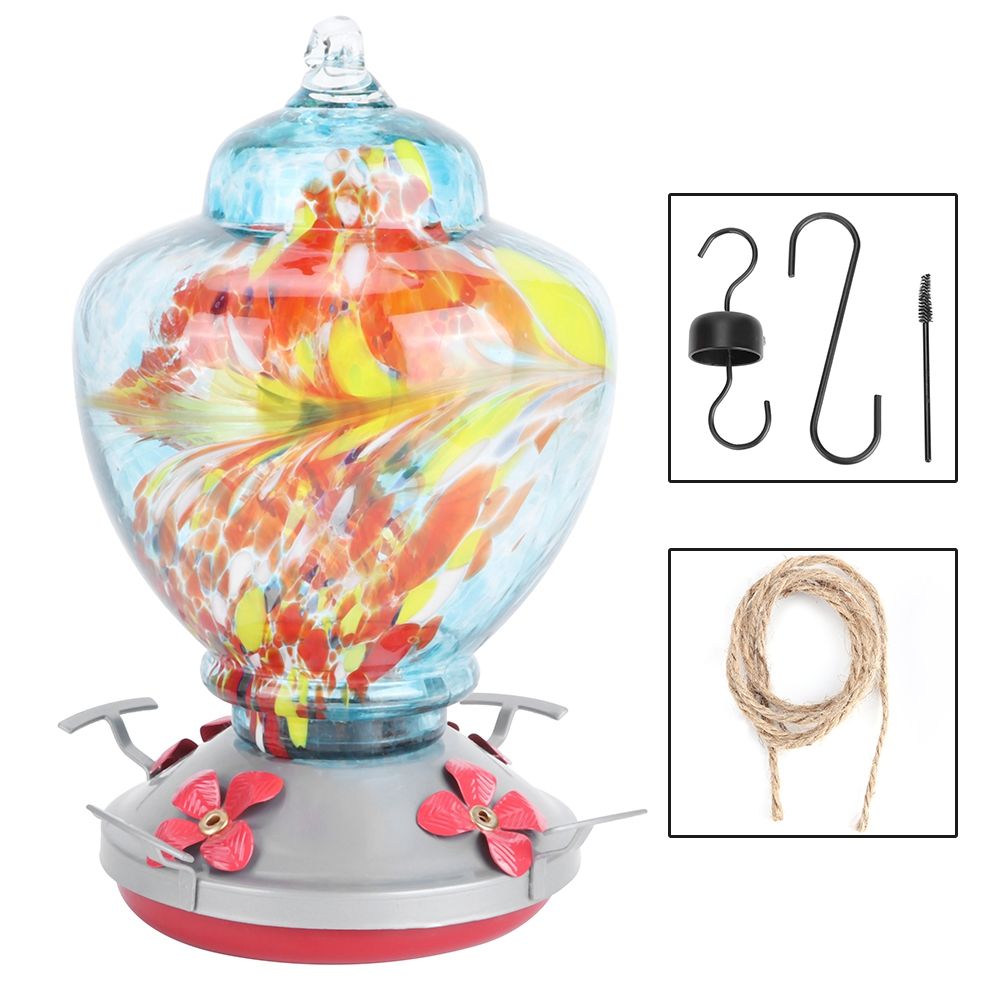 Courtyard Colorful Painting Bird Feeder Water Feeding Tool Equipment for view 2