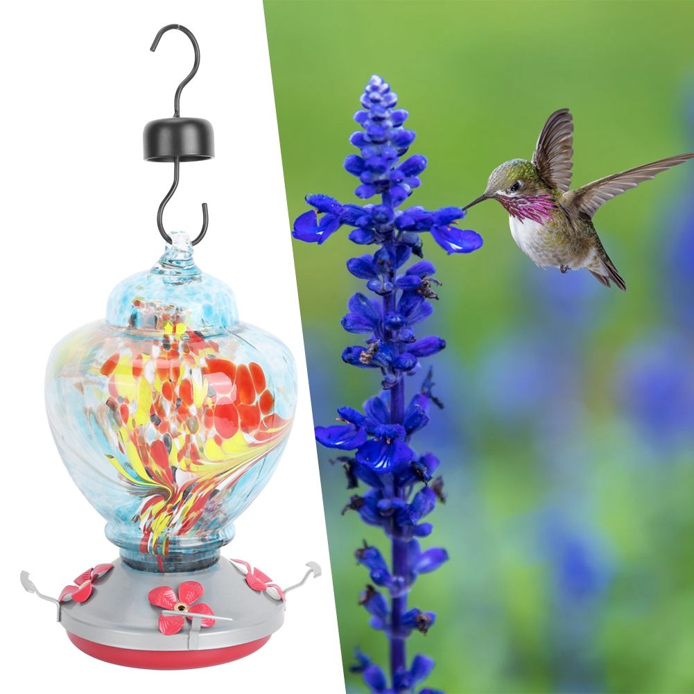 Courtyard Colorful Painting Bird Feeder Water Feeding Tool Equipment for view 3
