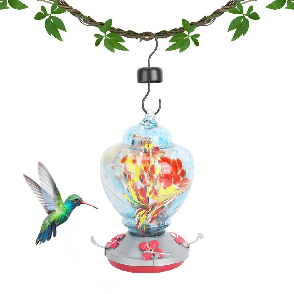 Courtyard Colorful Painting Bird Feeder Water Feeding Tool Equipment for view 4