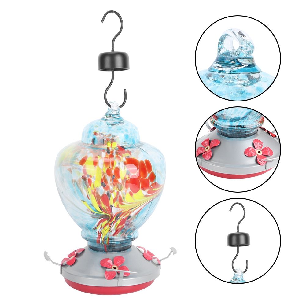 Courtyard Colorful Painting Bird Feeder Water Feeding Tool Equipment for view 10