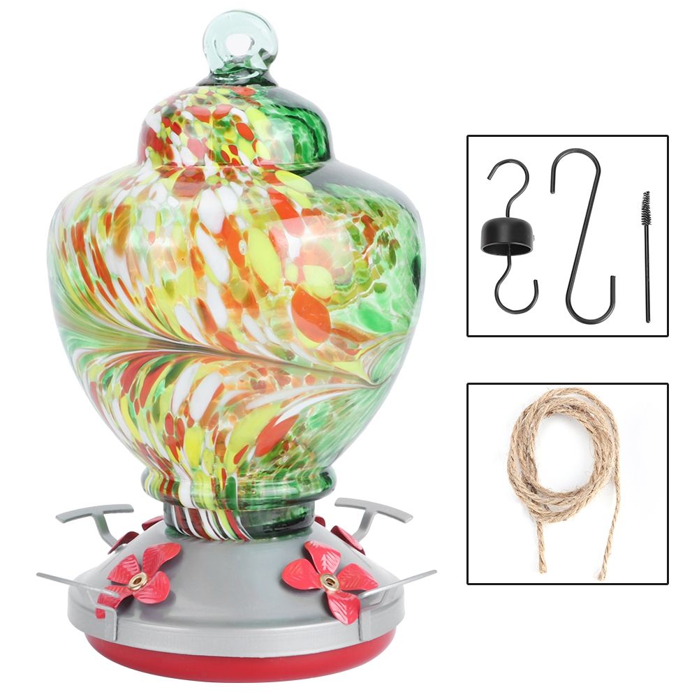 Courtyard Colorful Painting Bird Feeder Water Feeding Tool Equipment for view 2