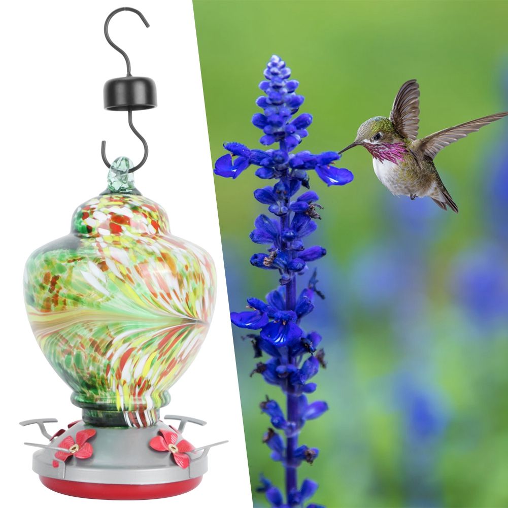 Courtyard Colorful Painting Bird Feeder Water Feeding Tool Equipment for view 3
