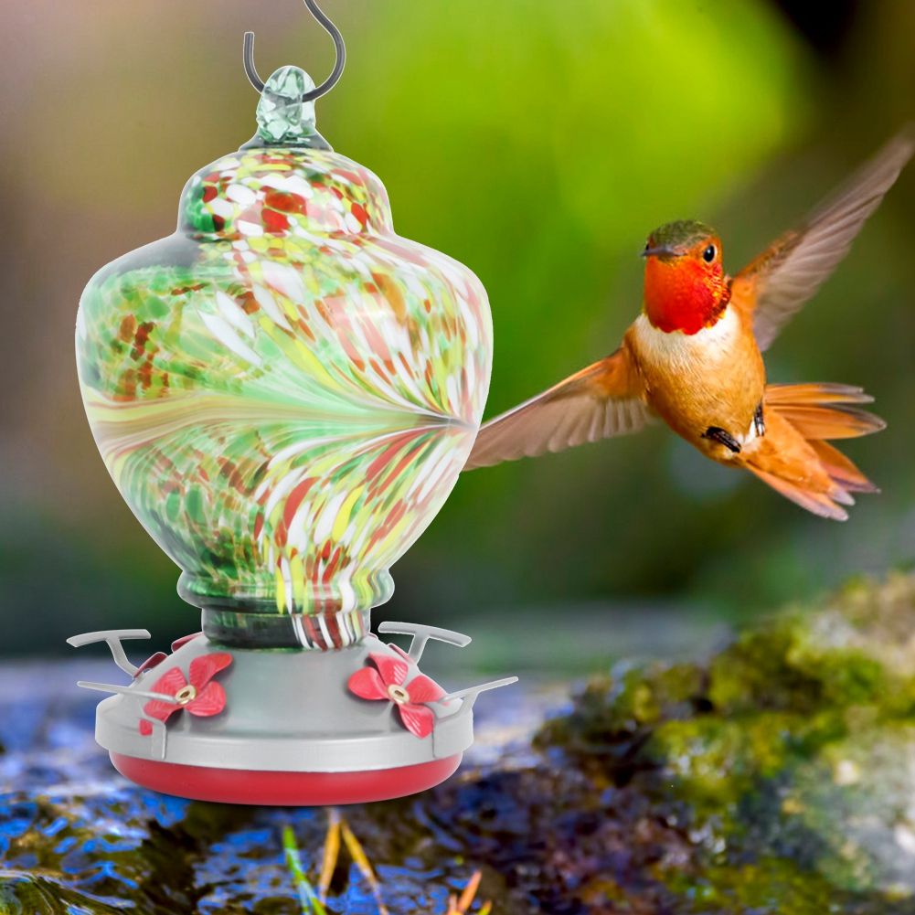 Courtyard Colorful Painting Bird Feeder Water Feeding Tool Equipment for view 5