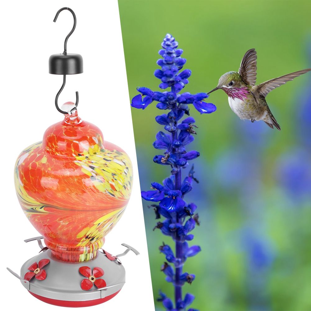 Courtyard Colorful Painting Bird Feeder Water Feeding Tool Equipment for view 3