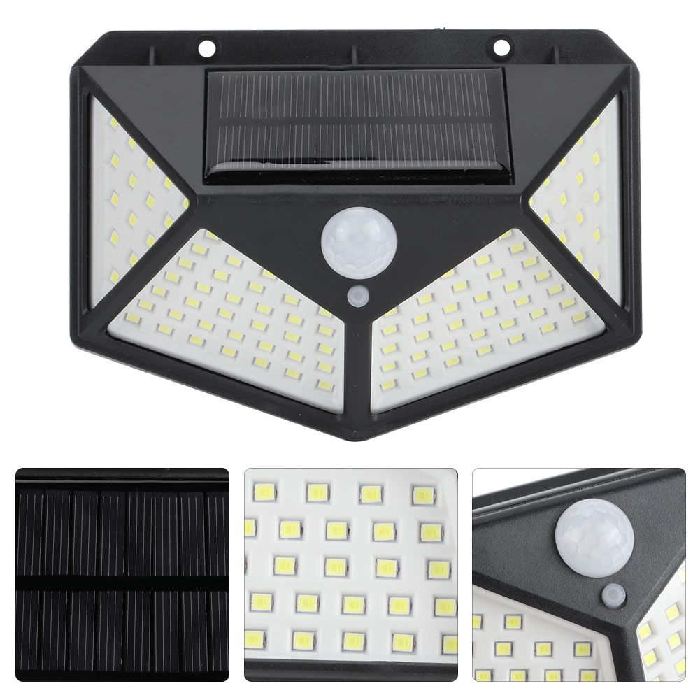 100LED Solar Motion Sensor Light Waterproof Wall Light Street Lamp for Outdoor view 9
