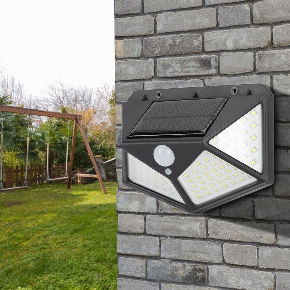 100LED Solar Motion Sensor Light Waterproof Wall Light Street Lamp for Outdoor view 10