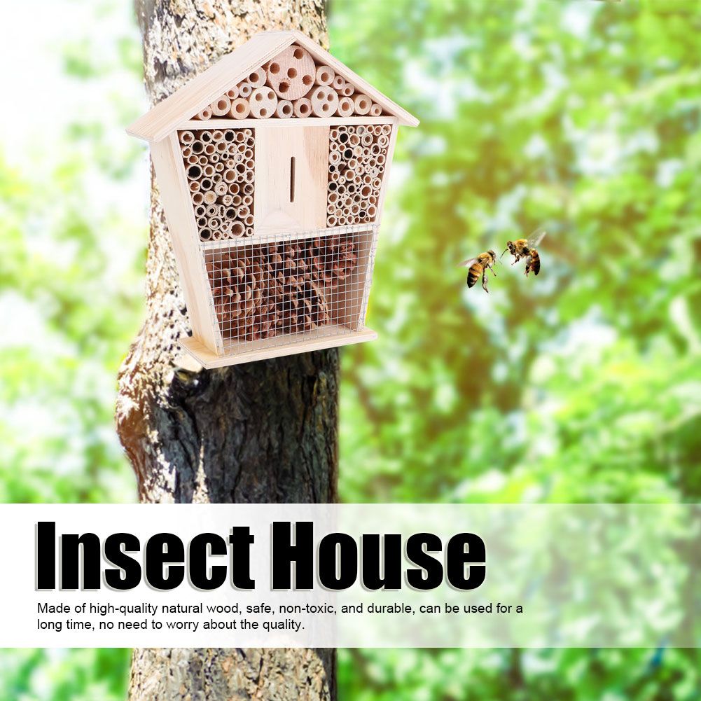 Gardening Wooden Insect Small House Shelter Nesting Handicrafts Decoration for view 11