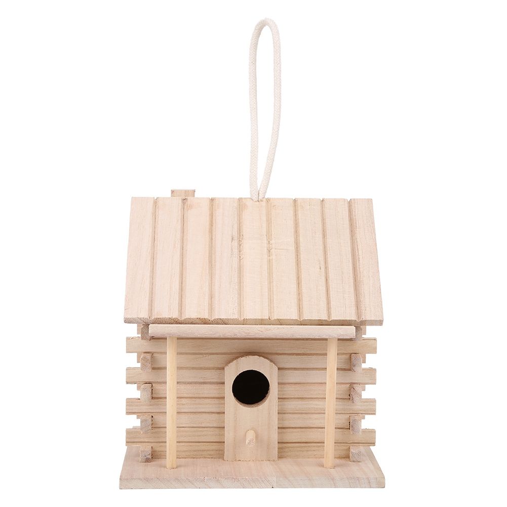 Hanging Wooden Bird Nests House Nesting Box Birdhouse Accessories for Parrots view 2