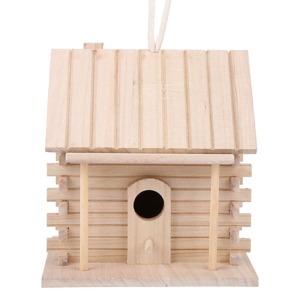Hanging Wooden Bird Nests House Nesting Box Birdhouse Accessories for Parrots view 6
