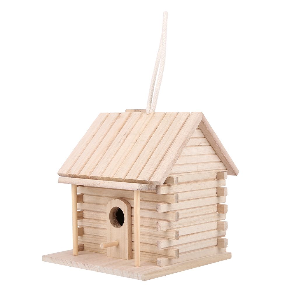 Hanging Wooden Bird Nests House Nesting Box Birdhouse Accessories for Parrots view 10
