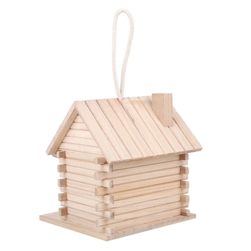 Hanging Wooden Bird Nests House Nesting Box Birdhouse Accessories for Parrots view 11