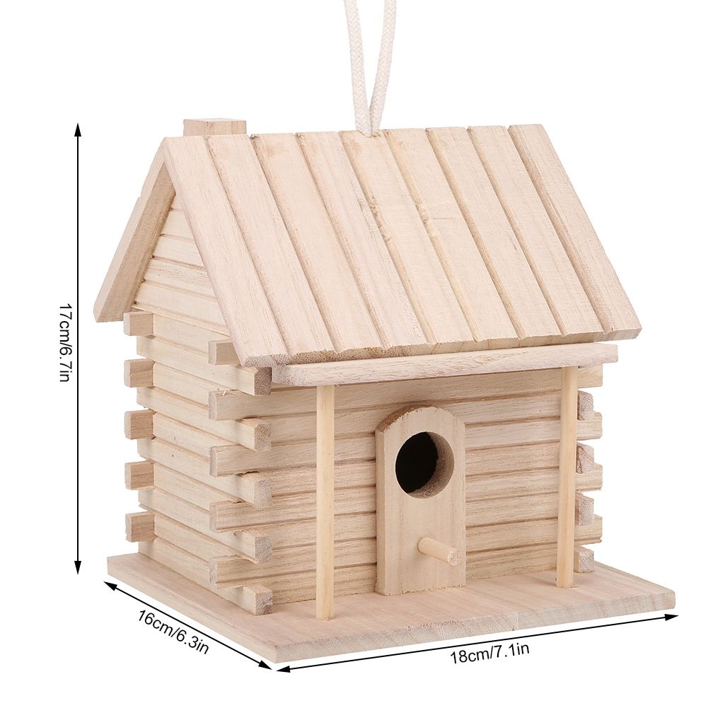 Hanging Wooden Bird Nests House Nesting Box Birdhouse Accessories for Parrots view 12