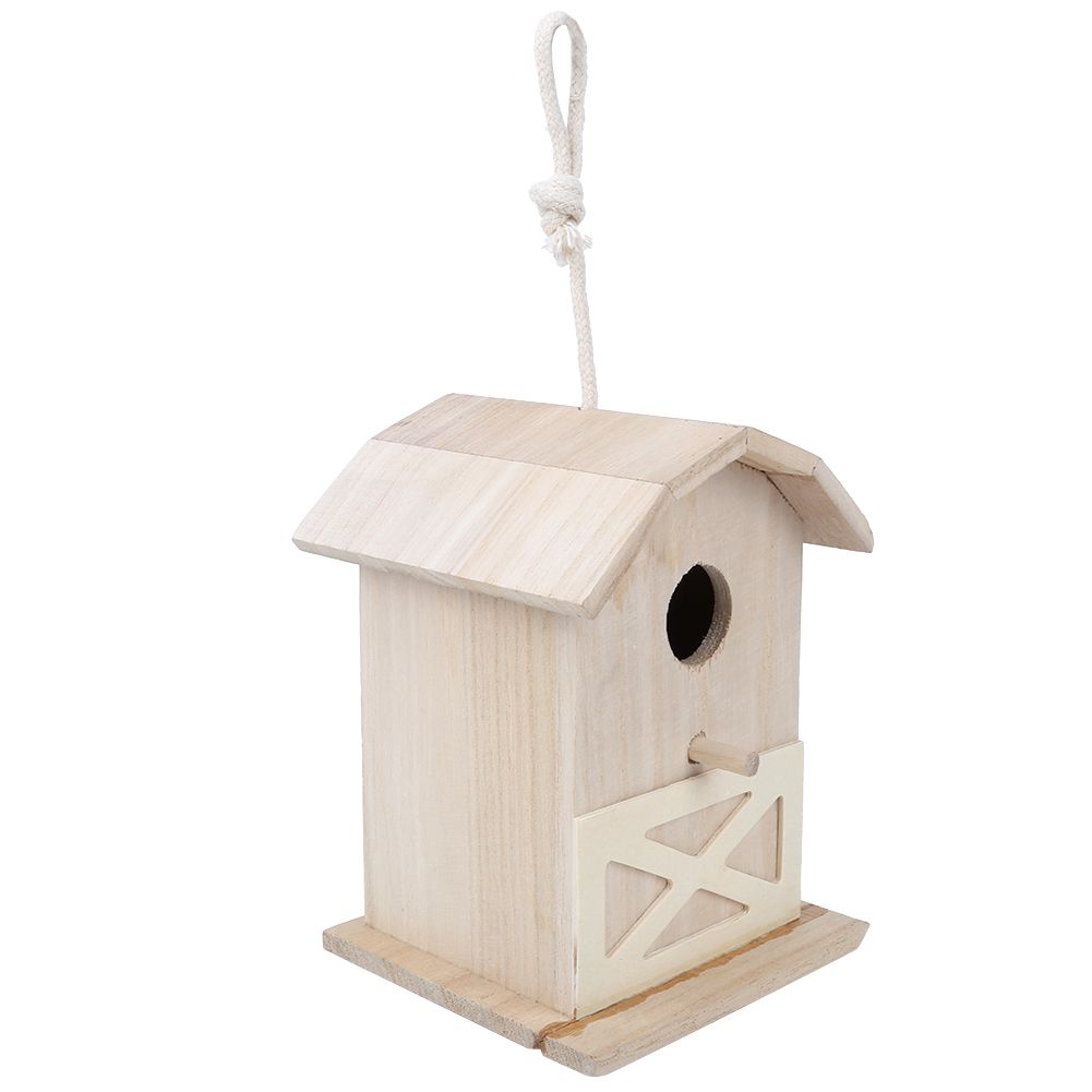 Mini Outdoor Wooden Bird House Nesting Cage Accessory for Garden Patio view 8