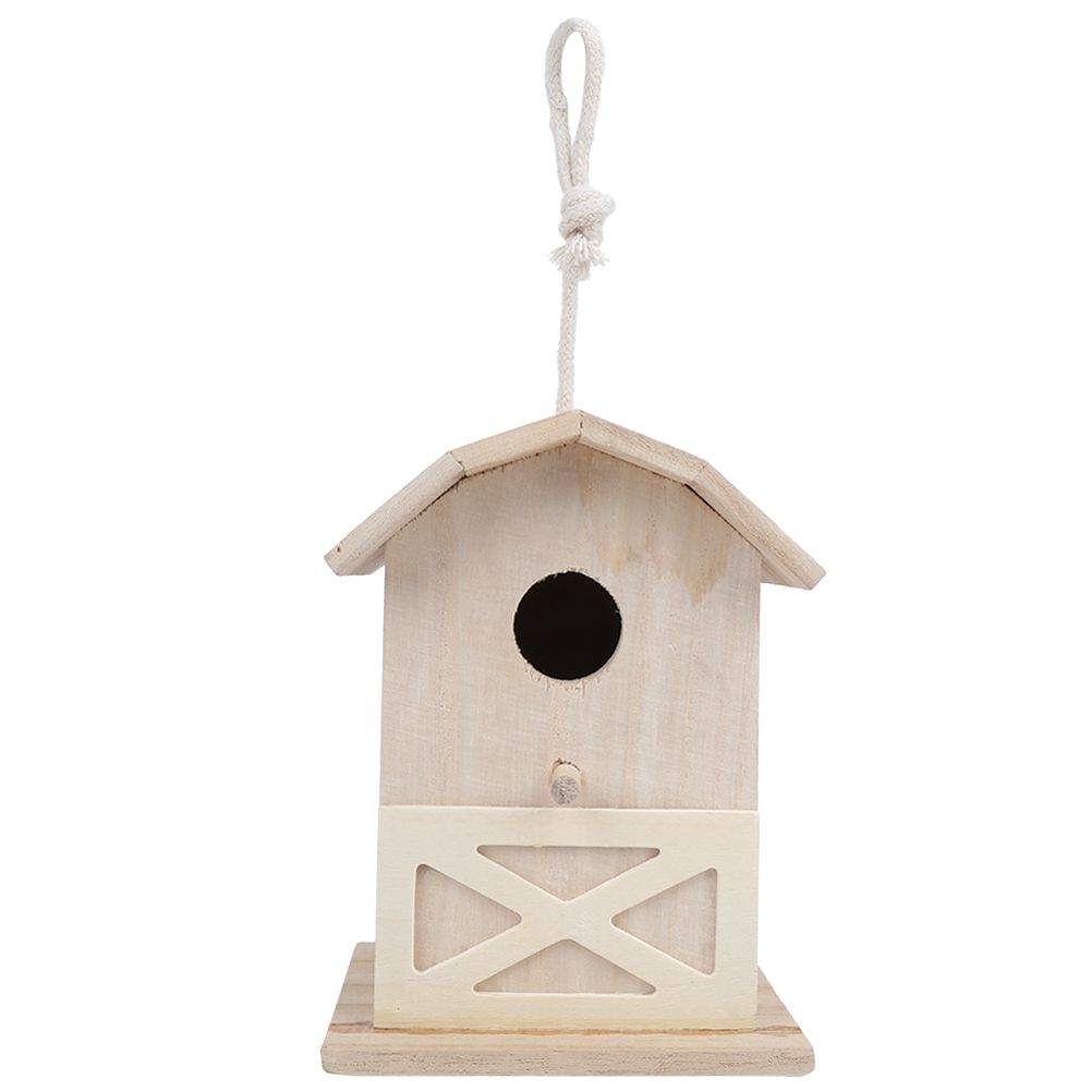 Mini Outdoor Wooden Bird House Nesting Cage Accessory for Garden Patio view 10