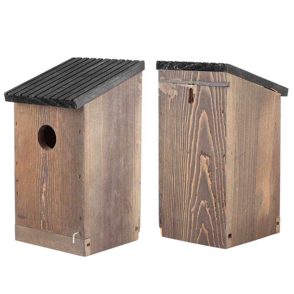 Hanging Wooden Bird House DIY Breeding Parrots Bird Nesting Box for Outdoor view 4