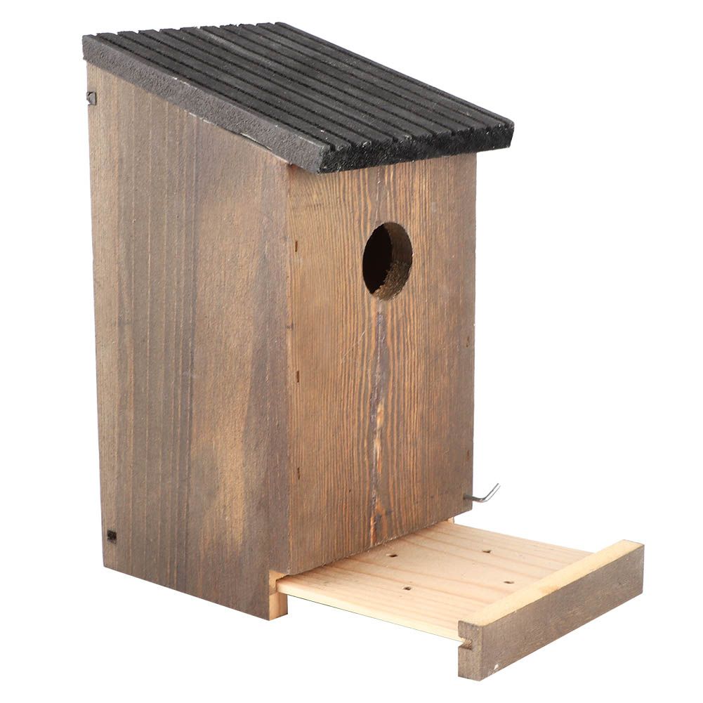 Hanging Wooden Bird House DIY Breeding Parrots Bird Nesting Box for Outdoor view 5