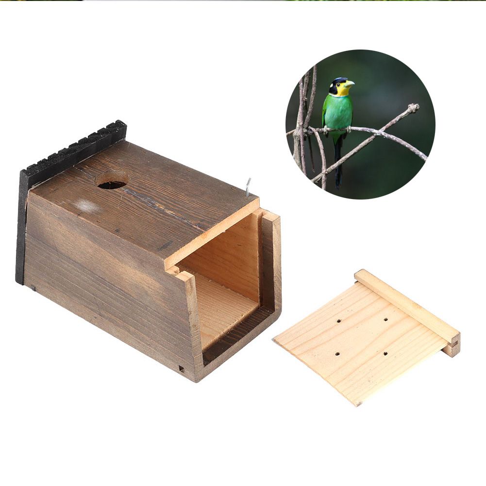 Hanging Wooden Bird House DIY Breeding Parrots Bird Nesting Box for Outdoor view 6