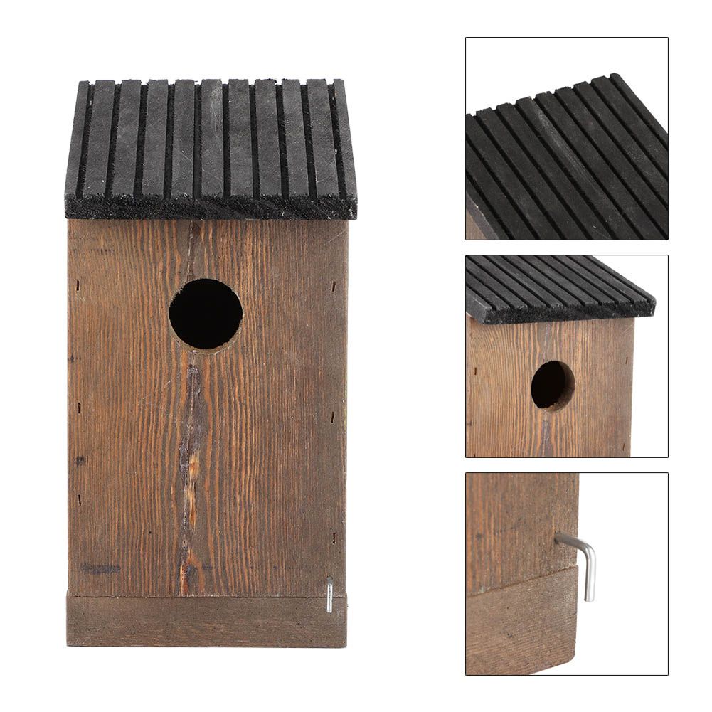 Hanging Wooden Bird House DIY Breeding Parrots Bird Nesting Box for Outdoor view 7