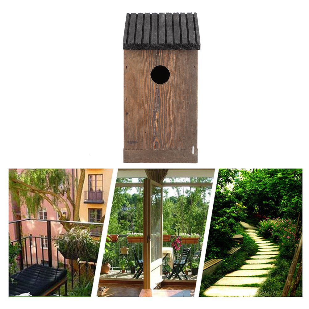 Hanging Wooden Bird House DIY Breeding Parrots Bird Nesting Box for Outdoor view 8