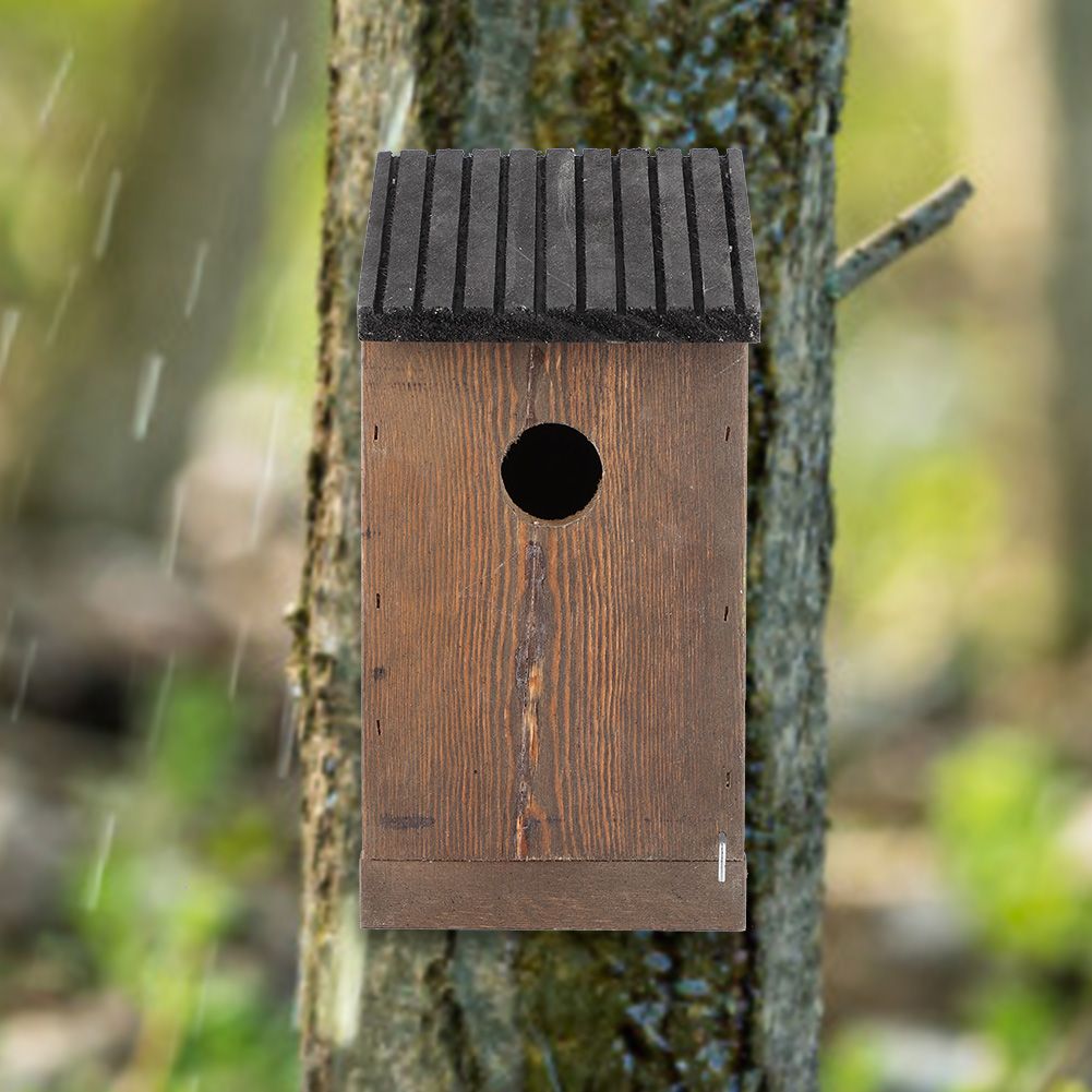 Hanging Wooden Bird House DIY Breeding Parrots Bird Nesting Box for Outdoor view 9