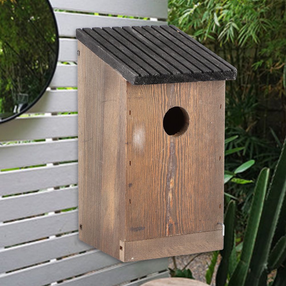Hanging Wooden Bird House DIY Breeding Parrots Bird Nesting Box for Outdoor view 10