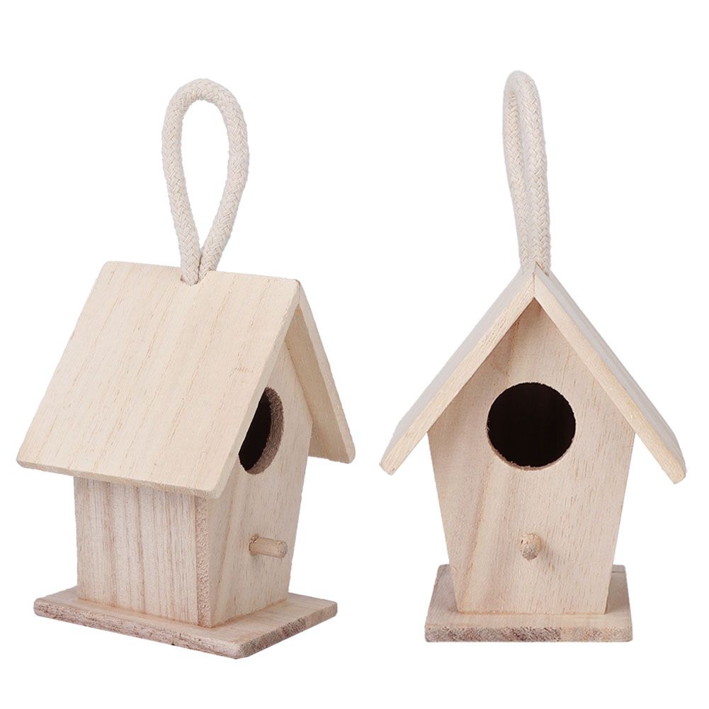 2PCS Wooden Bird House Hanging Nesting Box for Outdoor Garden Patio Decorative view 9