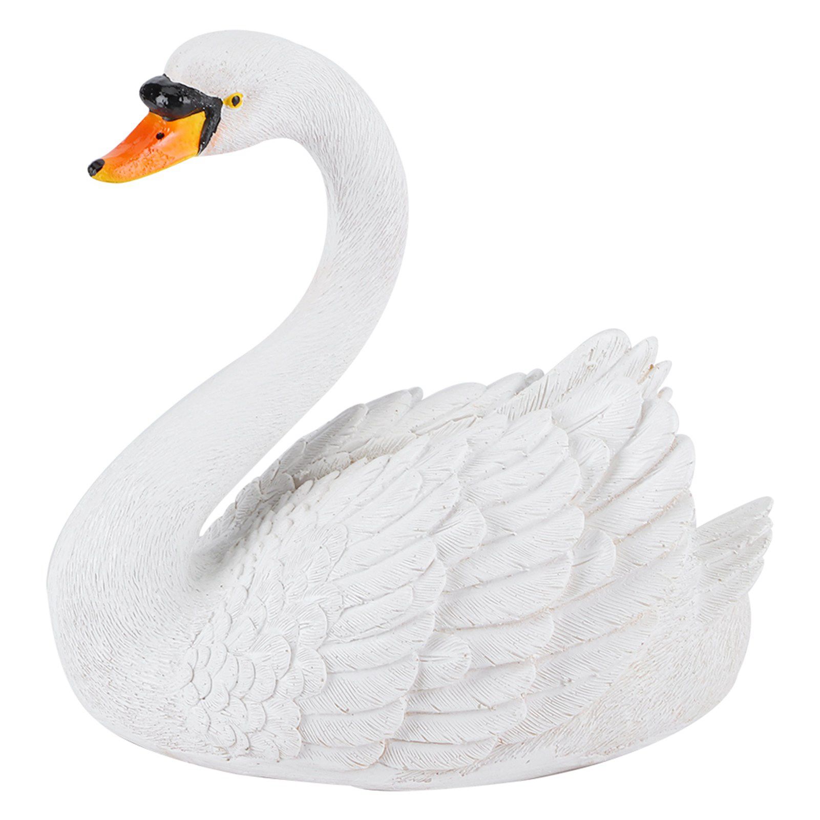 Resin Simulation Floating White Swan Figurine Ornament for Landscape Yard view 2