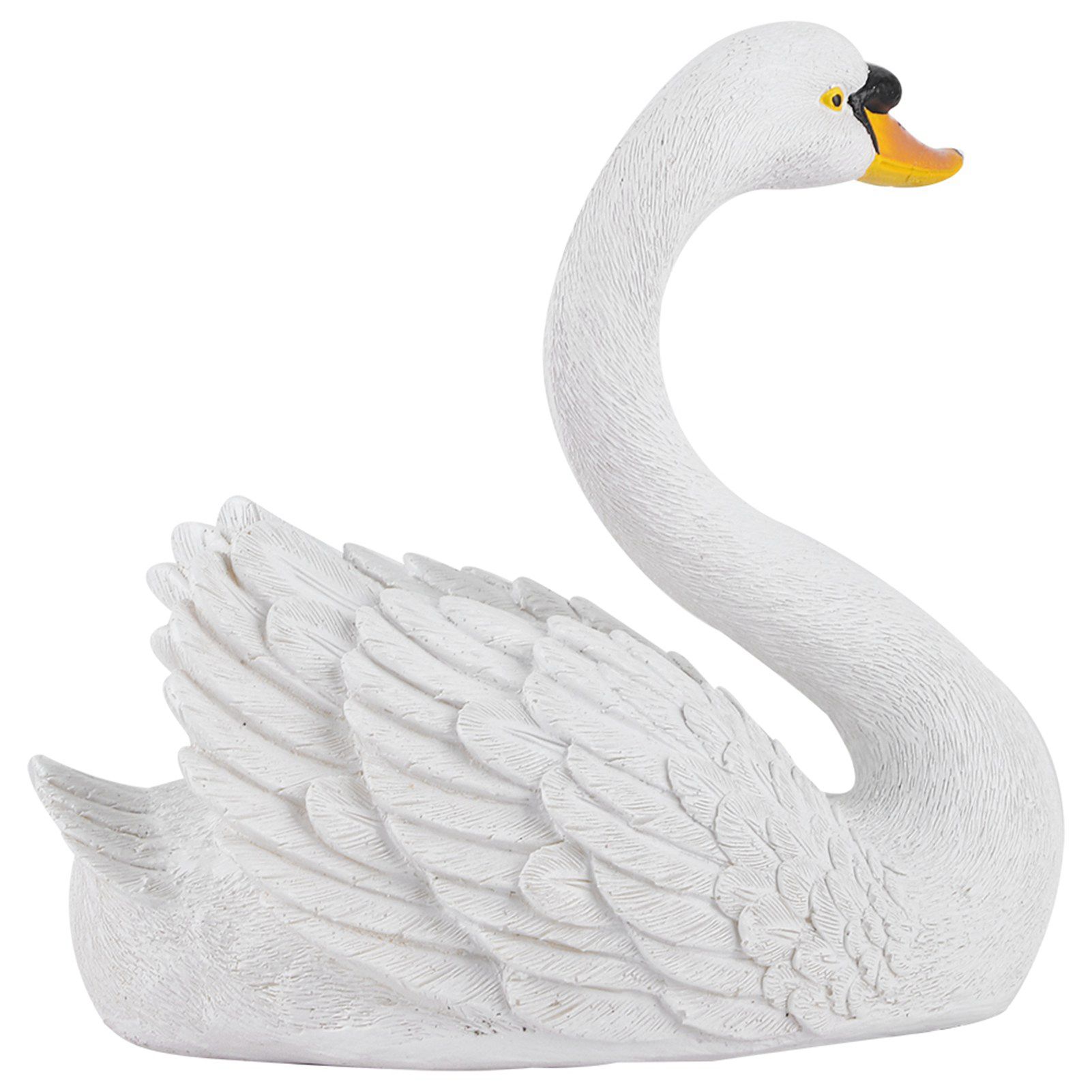 Resin Simulation Floating White Swan Figurine Ornament for Landscape Yard view 3