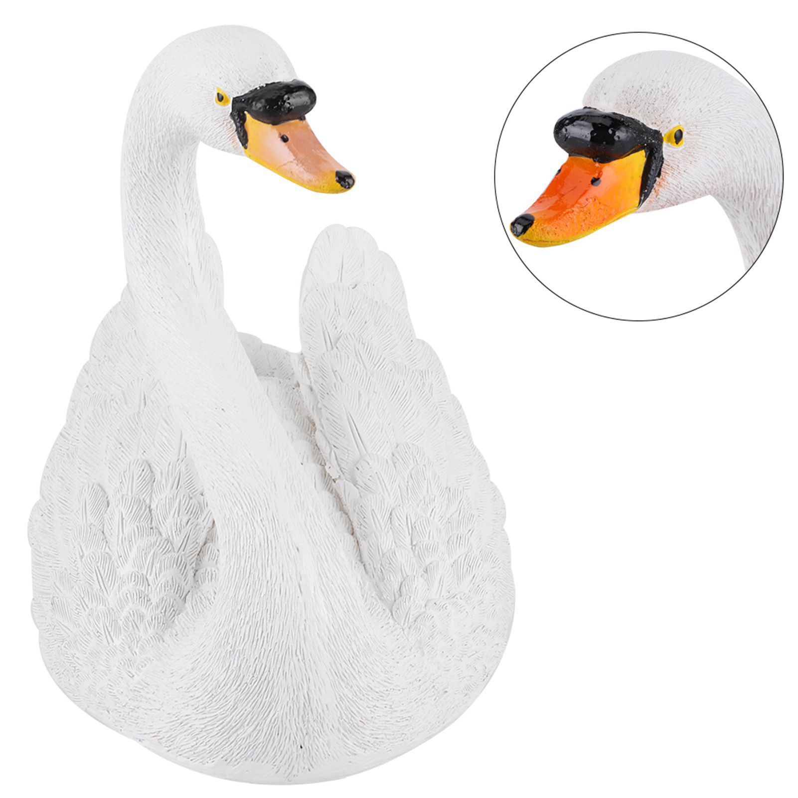 Resin Simulation Floating White Swan Figurine Ornament for Landscape Yard view 7