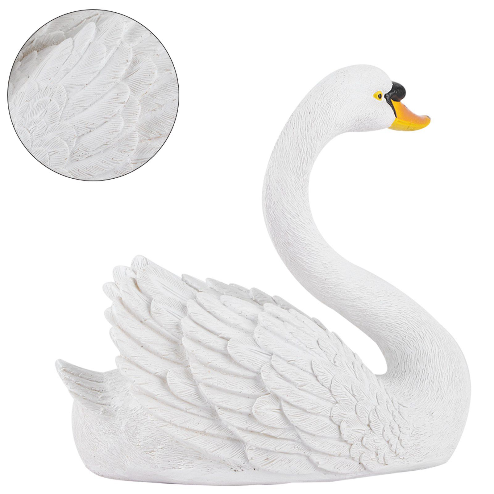 Resin Simulation Floating White Swan Figurine Ornament for Landscape Yard view 8