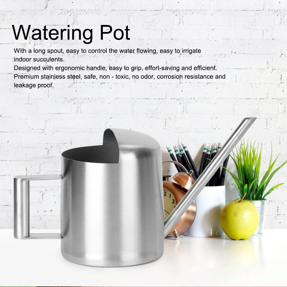 300ML Stainless Steel Long Spout Watering Can Pot for Household Green Plant view 11
