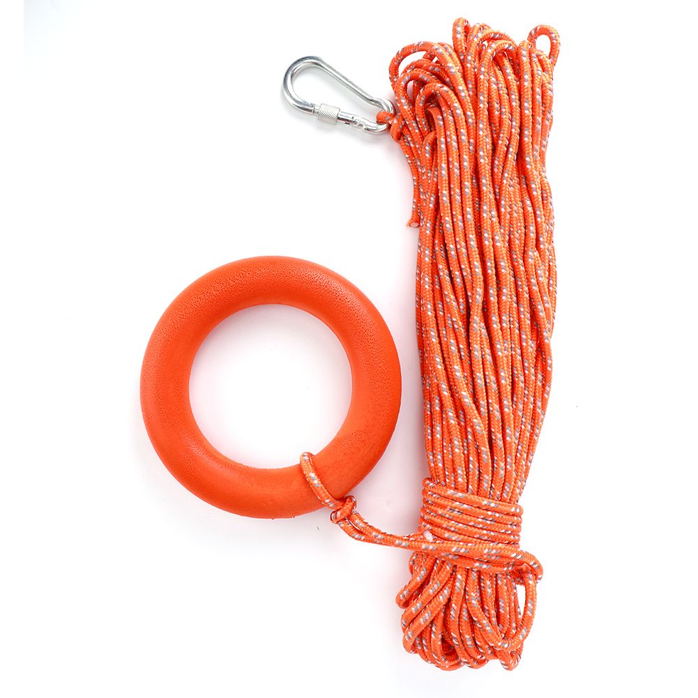 6MM Diameter 30M PVC Reflective Lifesaving Rope with Hook Pull Rings view 2
