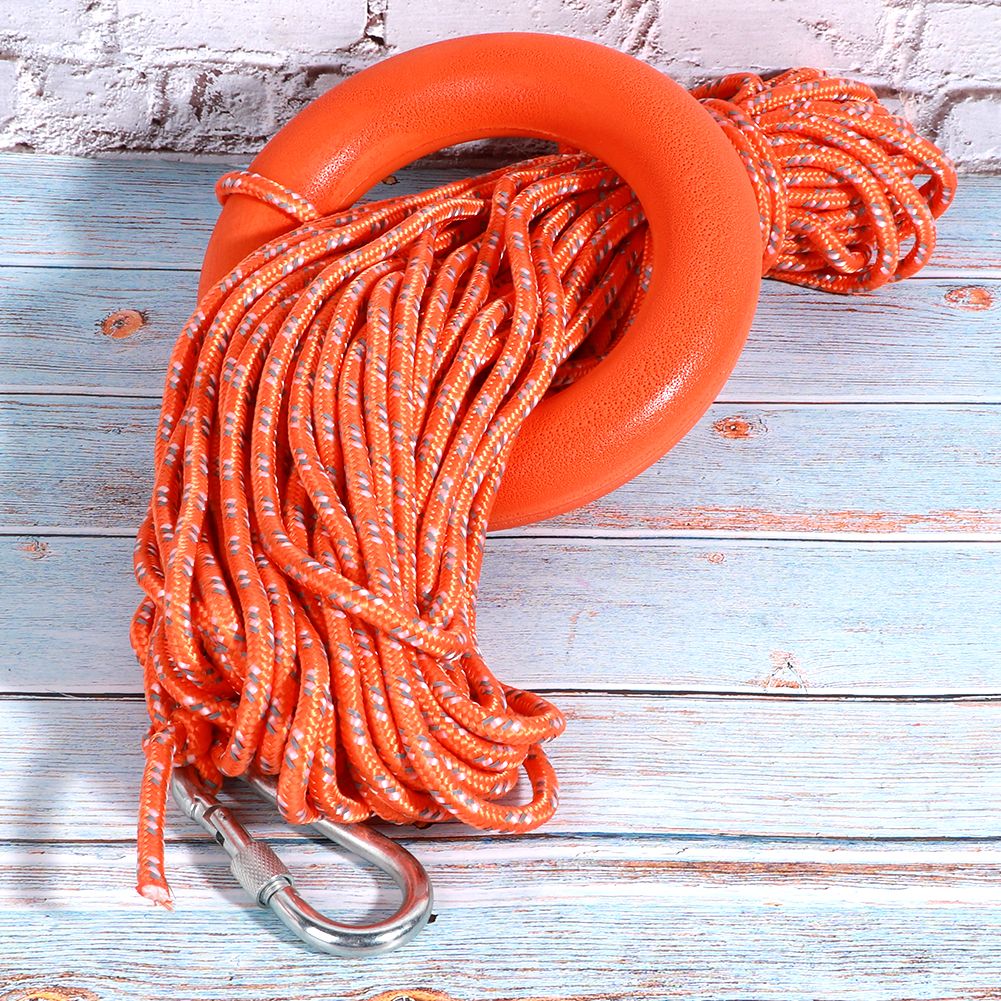 6MM Diameter 30M PVC Reflective Lifesaving Rope with Hook Pull Rings view 5