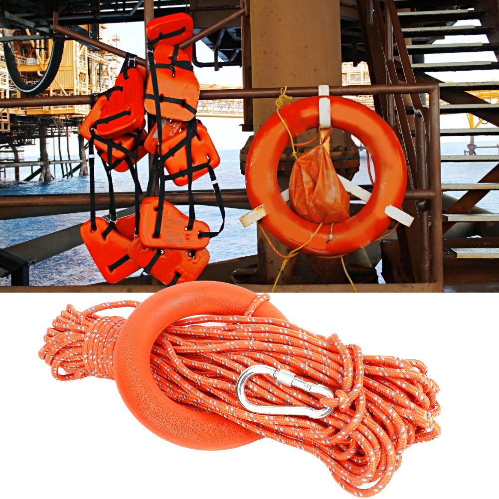 6MM Diameter 30M PVC Reflective Lifesaving Rope with Hook Pull Rings view 9